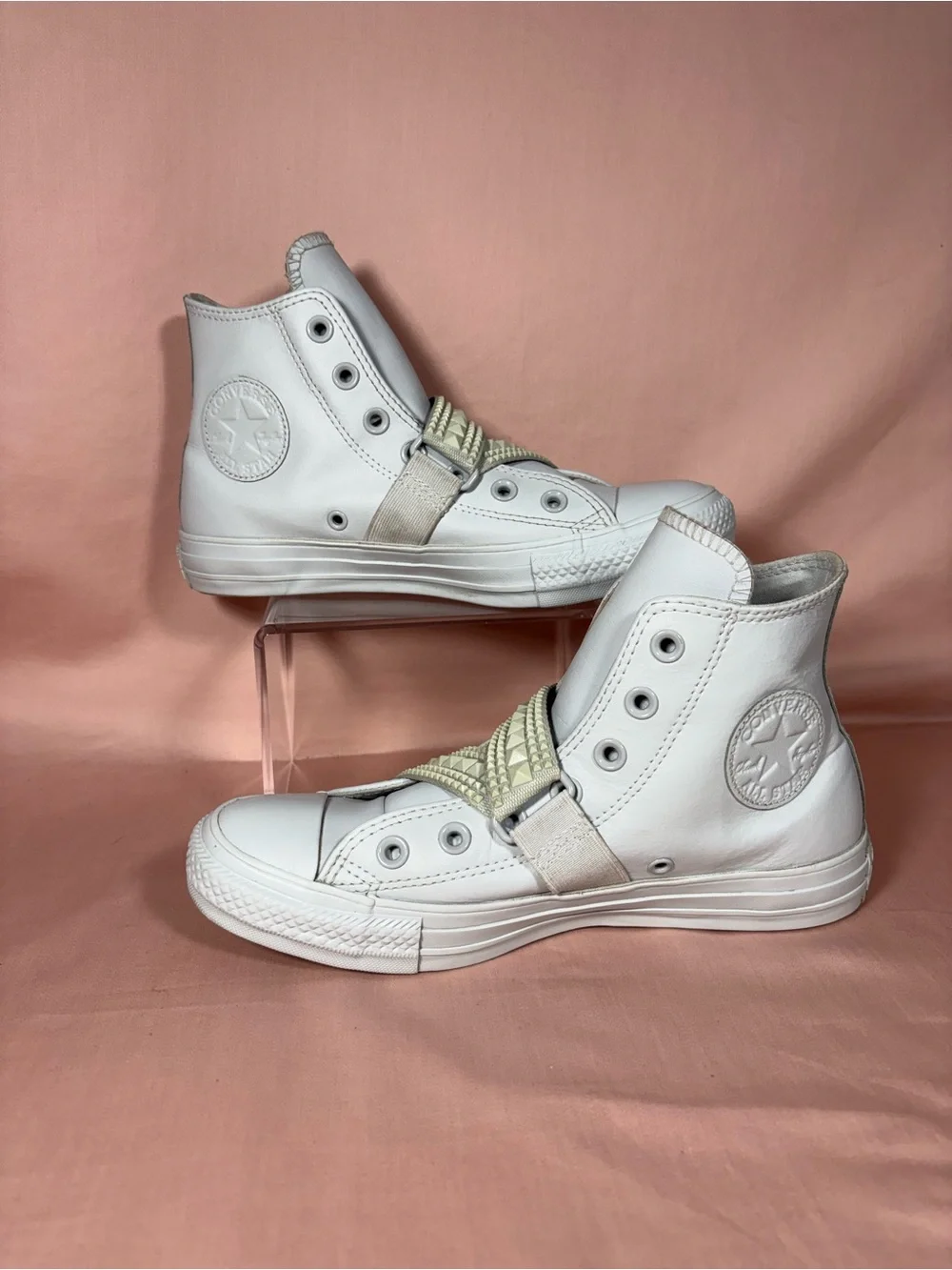 Converse All Star Women's High Top Sneakers Punk Stud Strap Closure Size 7.5